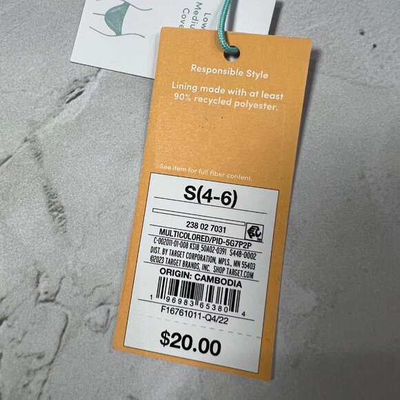 NEW Kona Sol Bikini Bottom Size S Striped Red Navy Blue Hipster TARGET NWT - Picture 5 of 9